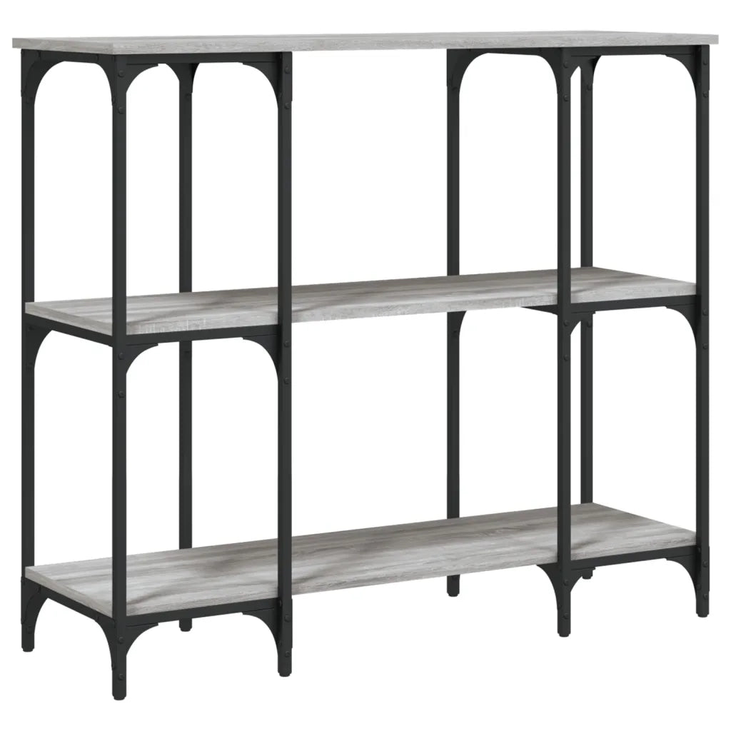 Tavolino Consolle-Tavolino da soggiorno-Tavolo Grigio Sonoma 102x35x90 cm Legno Multistrato