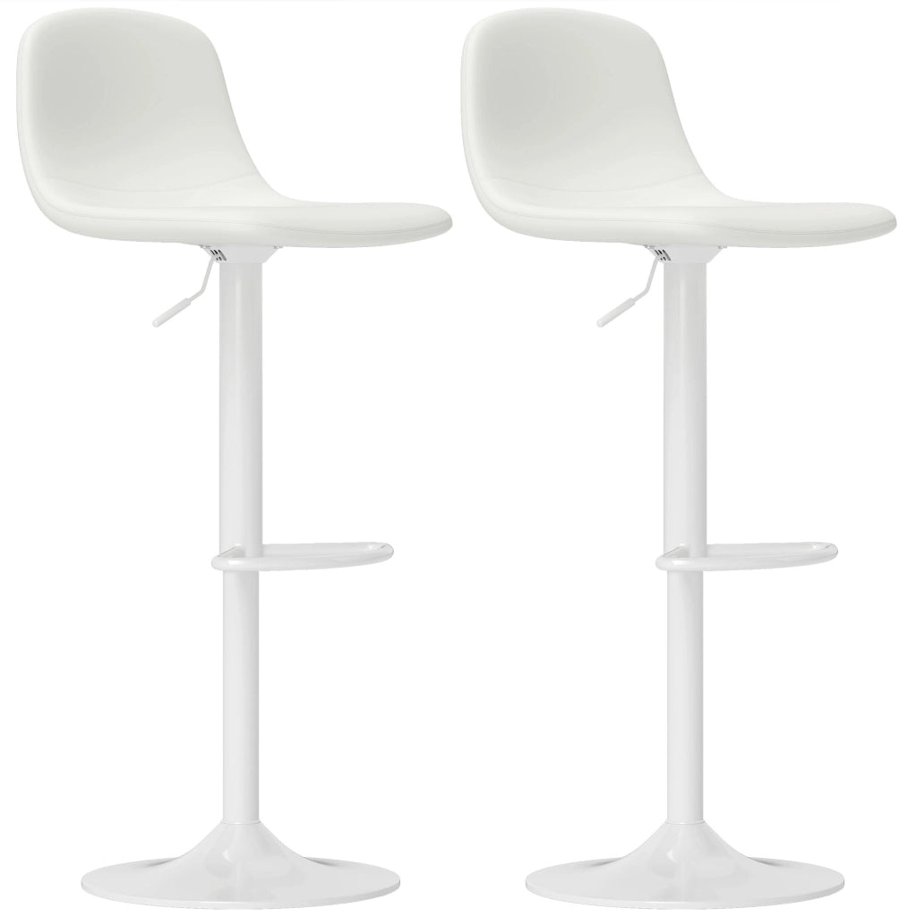 Sgabello Alto Girevole con Schienale e Poggiapiedi ¨C Xylo ¨C Bianco 40,5x44x84-104 cm