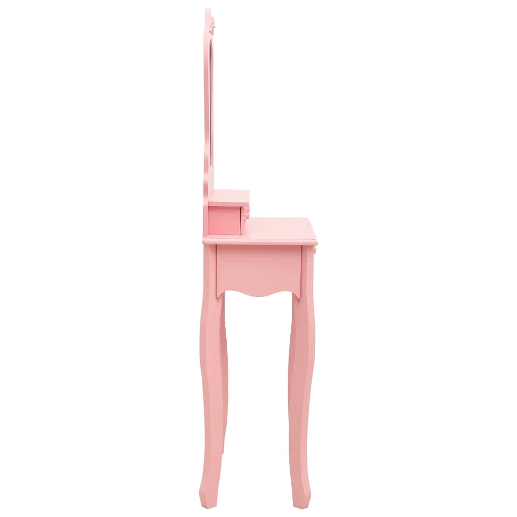 Set toeletta con sgabello 50 x 59 x 136 cm rosa 02_0006226