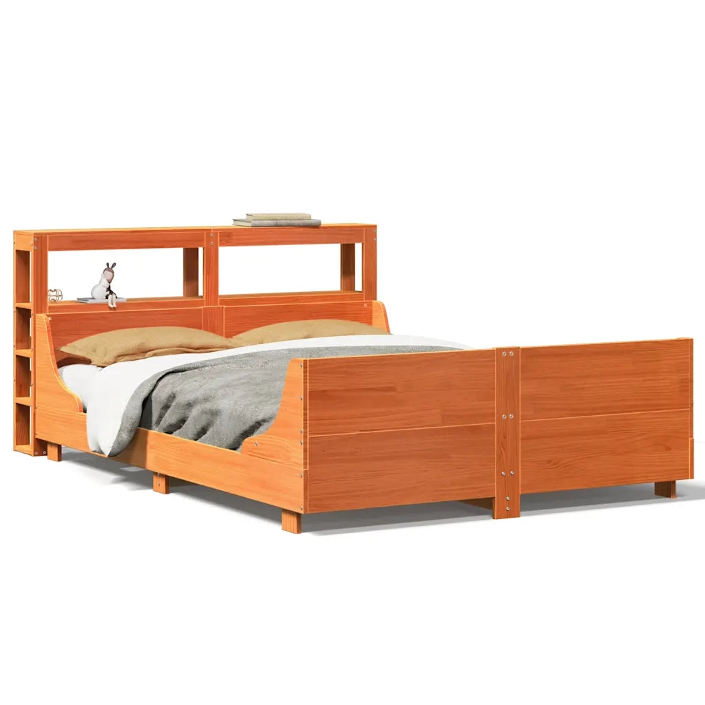 Letto senza Materasso Marrone Cera 160x200 cm in Legno di Pino