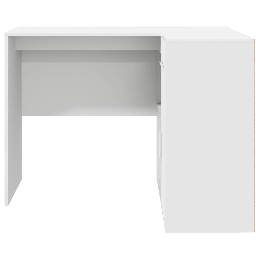 Scrivania Angolare Bianca 102x88x75 cm Legno Ingegnerizzato