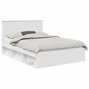 Letto matrimoniale | Letto per adulti | Struttura del letto Bianco 140 x 190 cm Pino massello