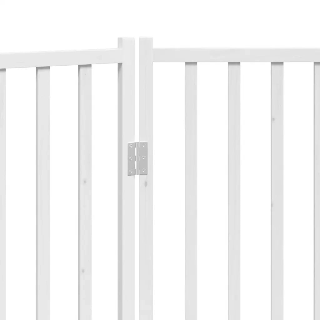vidaXL Cancello Cani Pieghevole 2 Pannelli Bianco 160cm Massello Abete