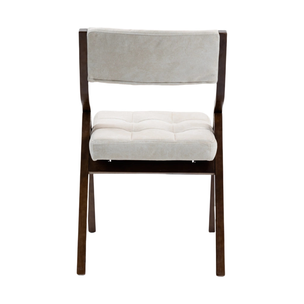 SEDIA Pieghevole Imbottita Set da 2 pezzi Legno Crema