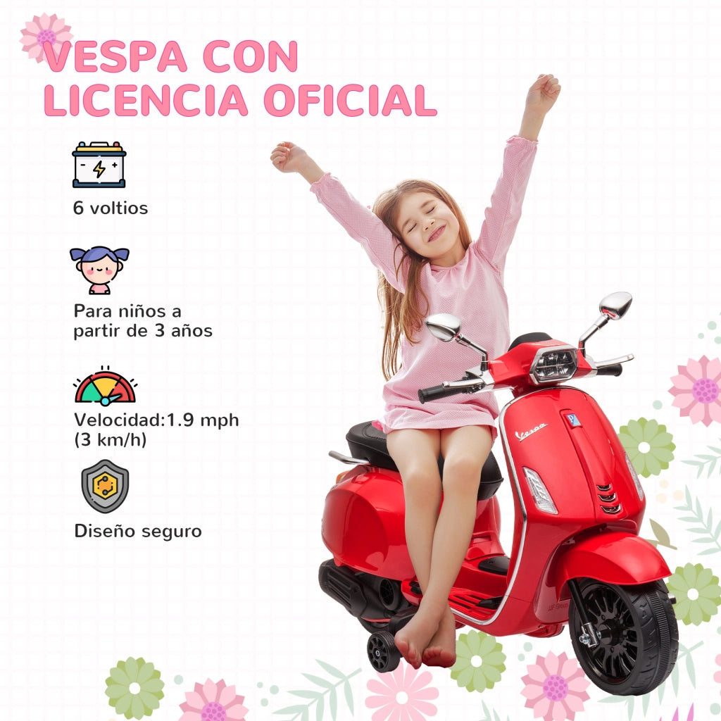 Moto Elettrica per Bambini ¨C Zephmum ¨C Rosso, 3 km/h, 35 kg
