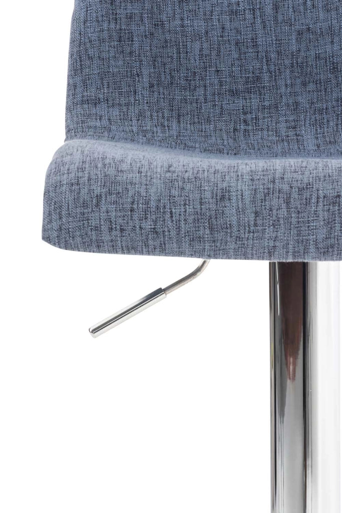 Sgabello HOVER in tessuto blu,Metallo in look cromato
