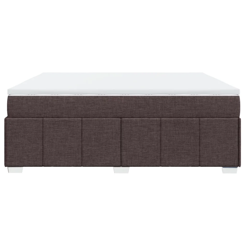 vidaXL Giroletto a Molle con Materasso Marrone Scuro 200x200cm Tessuto