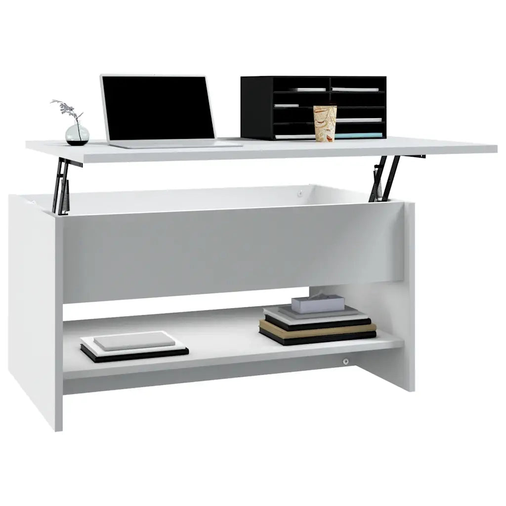 Tavolino da Salotto Bianco 80x50x40 cm in Legno Multistrato cod mxl 15091