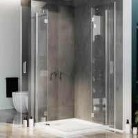 Box Doccia 75x80 CM H190 Trasparente con Easyclean mod. Flip Anta + Anta Ap. Battente