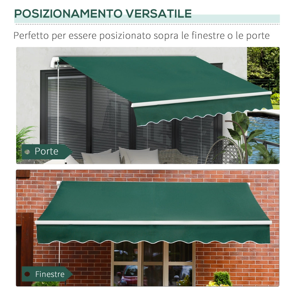 Tenda da Sole 3x2 m ¨C zephmum ¨C Verde, Alluminio, Acciaio, Poliestere
