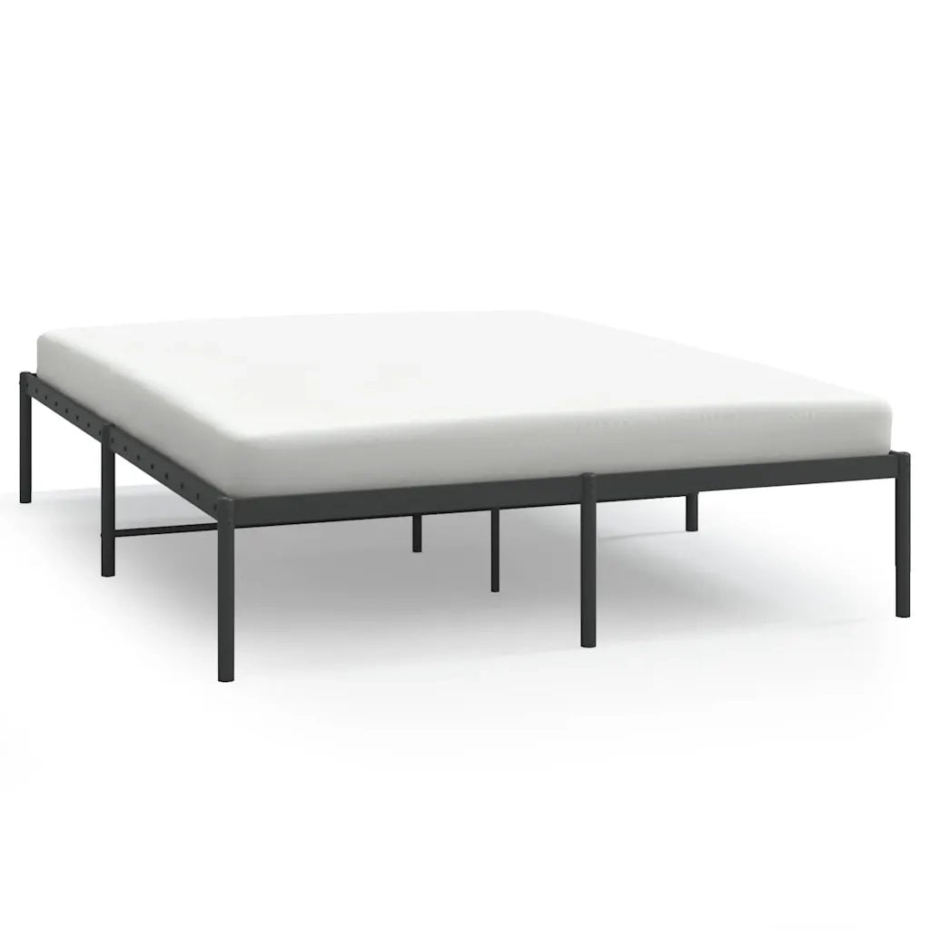 Letto matrimoniale | Letto per adulti | Giroletto in Metallo Nero 140x190 cm