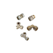 Raccordi a stringere tubo multistrato 16x2 niples tee gomito 9 varianti BAMPI niplex TEE 16-1/2-16