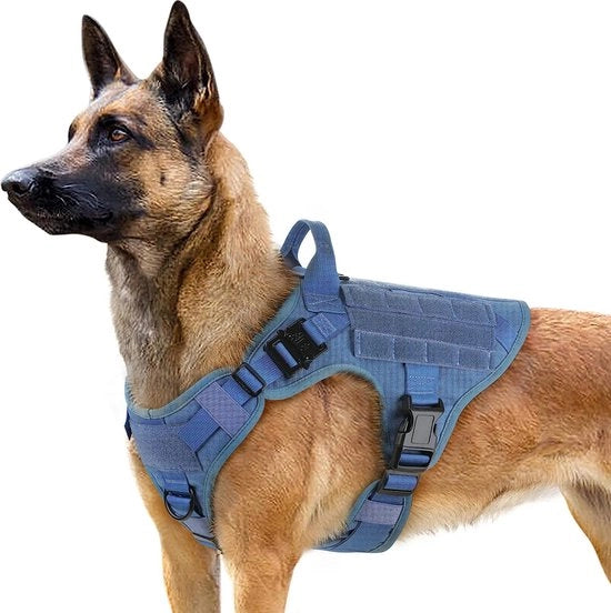 Harnas per grandi cani anti-trek con maniglia Tastico harnas per cani con maniglia senza cinturino di sicurezza di traino Harnas per cani con protezione pettorale regolabile Dimensioni XL, colore blu