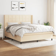 Giroletto a Molle con Materasso Crema 180x200 cm in Tessuto 3131454