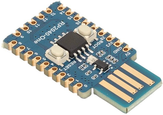 ONF3 - Microcontrollore RP2040 - Doppio Core - Porta USB A Maschio - Mini-scheda di sviluppo - 4MB Flash - Ideale per progetti - Formato compatto