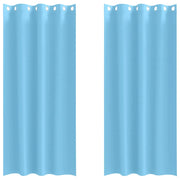 Tende Oscuranti | Tende Blackout con Anelli 2 pz Blu Chiaro 225 x 140 cm