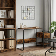 Scrivania con Spazio di Archiviazione Rovere Fumo 8008046