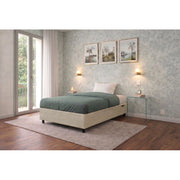 Letto imbottito Singolo 80x190 cm BoxMax - Contenitore,Microfibra,Sabbia
