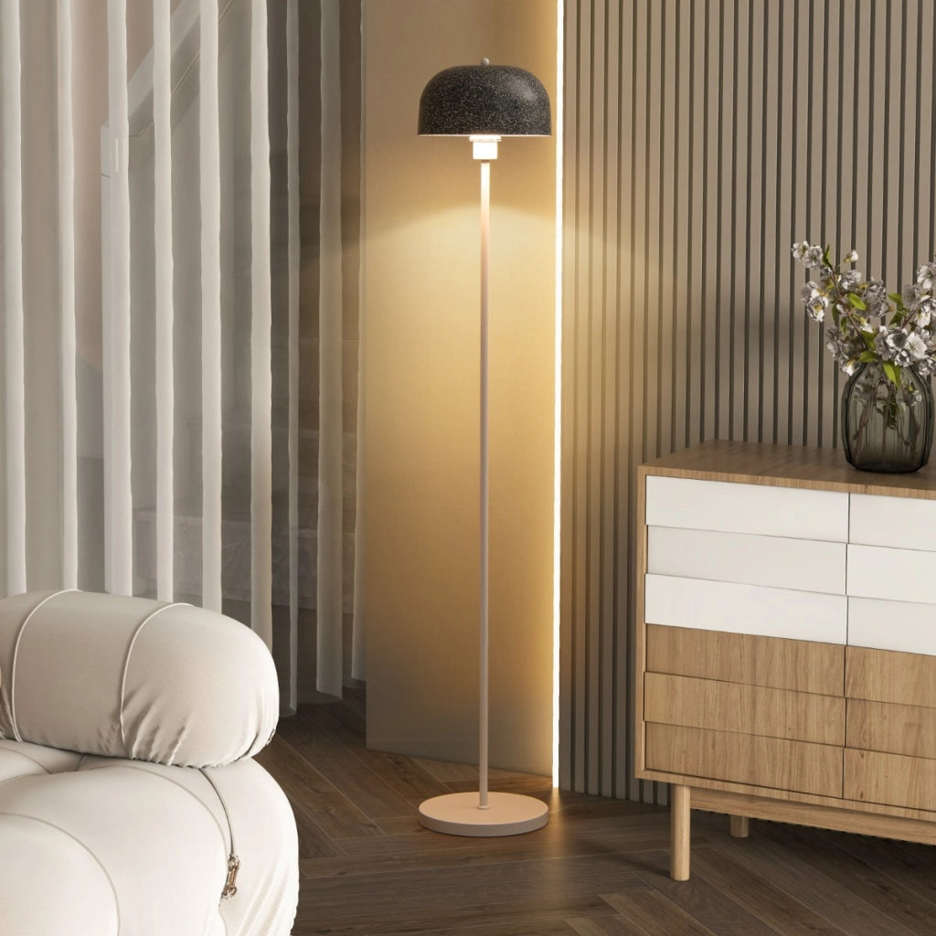 Lampada da terra con paralume e interruttore a pedale, Lampada a stelo moderna per camera da letto e soggiorno-Lampade