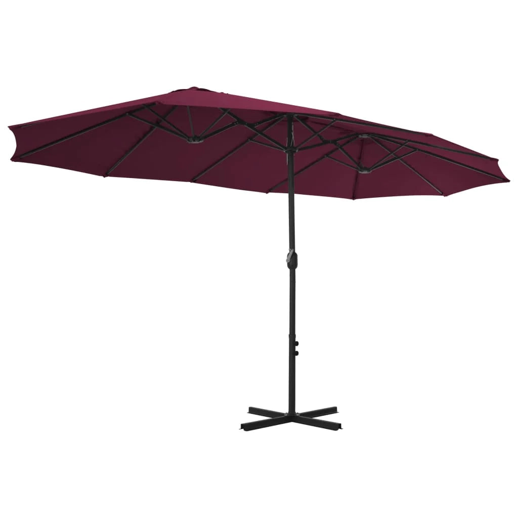 Ombrellone da esterno con palo in alluminio 460 x 270 cm bordeaux 02_0008233