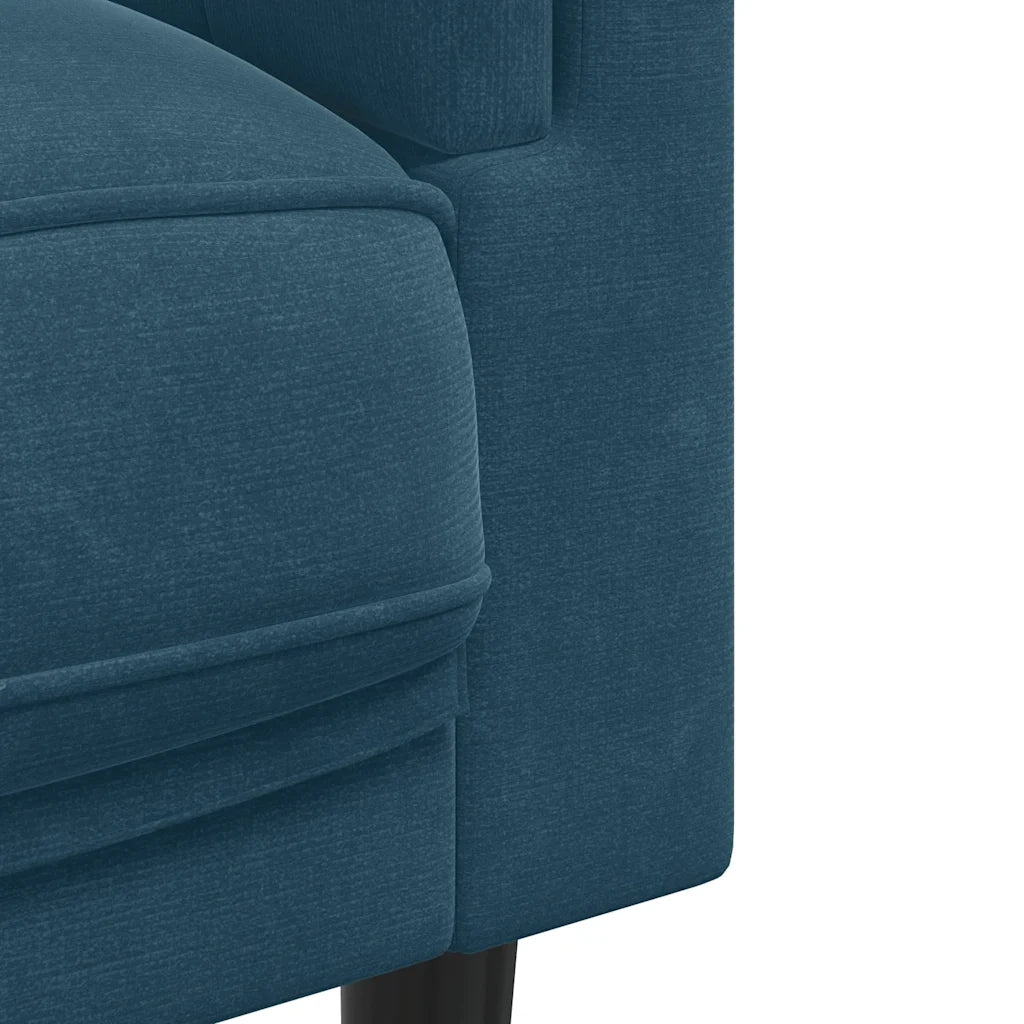 Set di Divani 3 pz con Cuscini Blu in Velluto 3209255