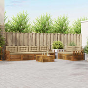 Set di divani da esterno con cuscino 7 pcs Naturale e Beige 3373053