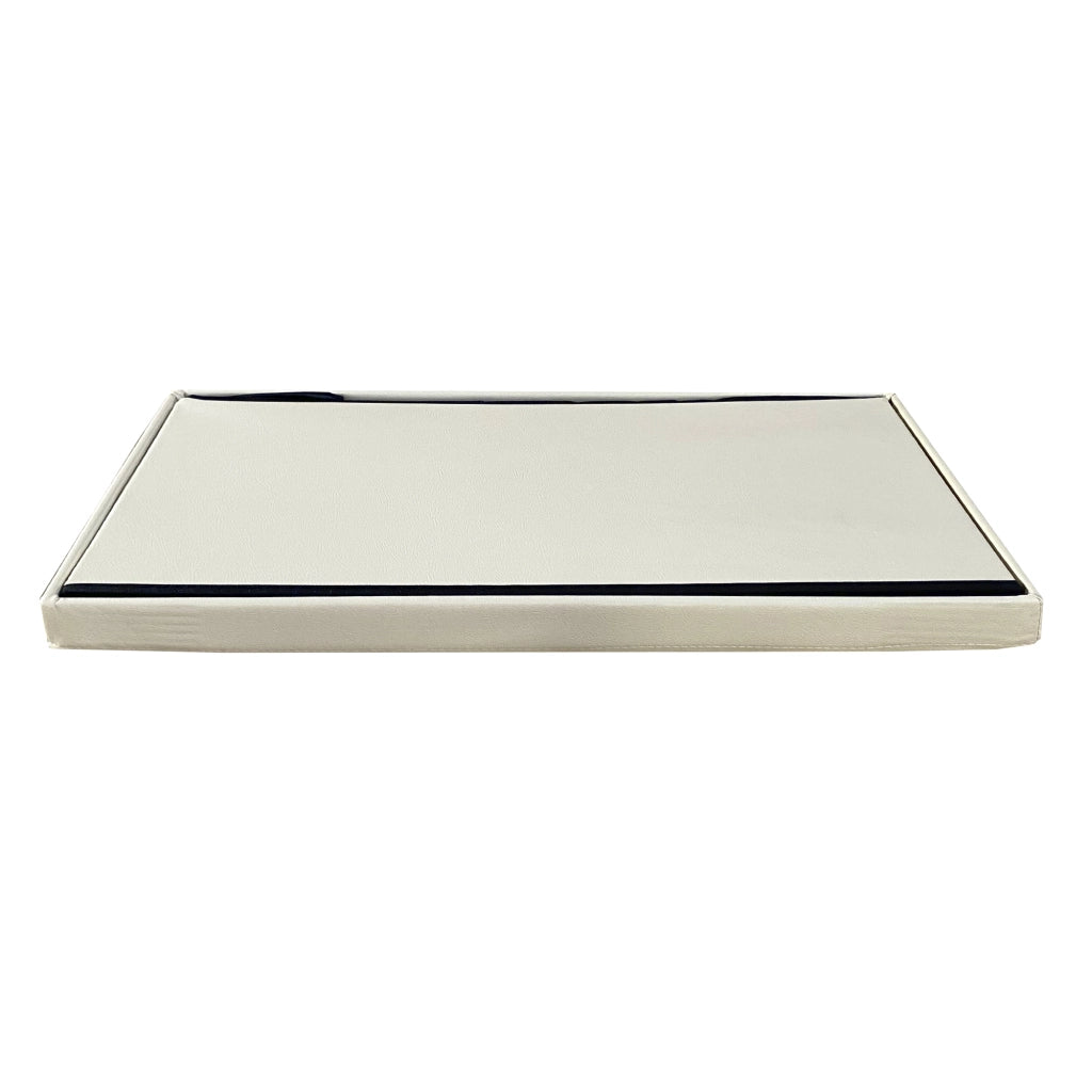 Puff Ottomano rettangolare pieghevole in similpelle 76x38x38 cm | Nyana Casa | Stile ottomano | Similpelle resistente | Nero, grigio e beige