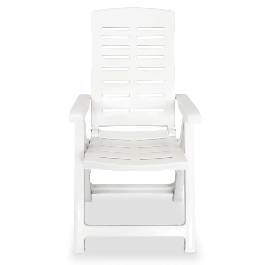 Sedie Reclinabili da Giardino 2 pz in Plastica Bianca cod mxl 39082