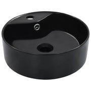 Lavandino con Troppopieno 36x13 cm in Ceramica Nero cod mxl 50701