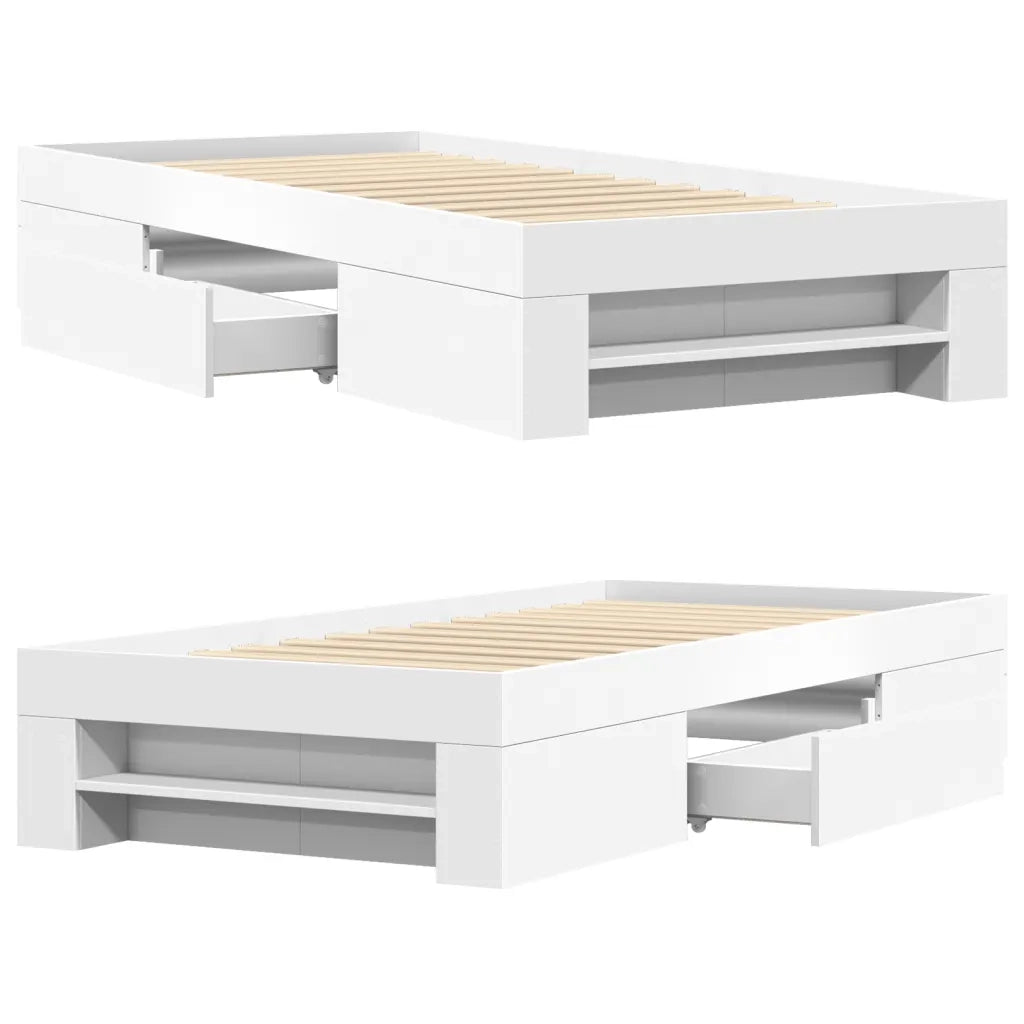 Giroletto-Struttura Letto Bianco 90x190 cm in Legno Multistrato 806479
