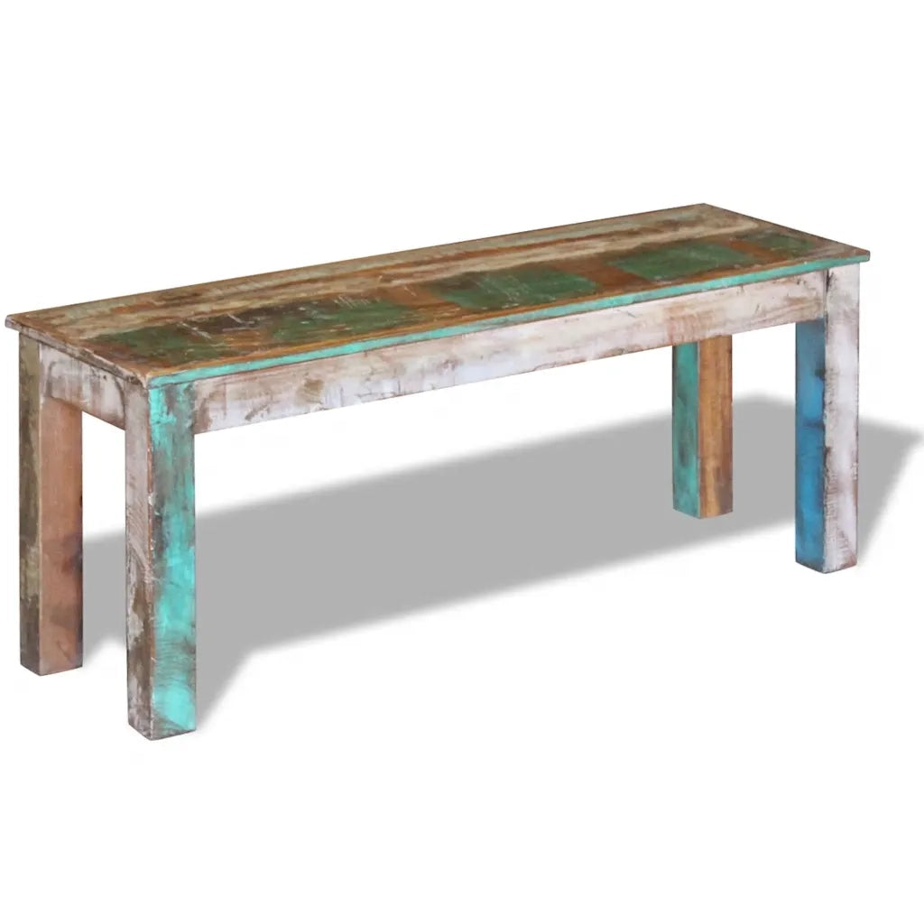 Panca-Sgabello in Legno Massello di Recupero 110x35x45 cm 362804