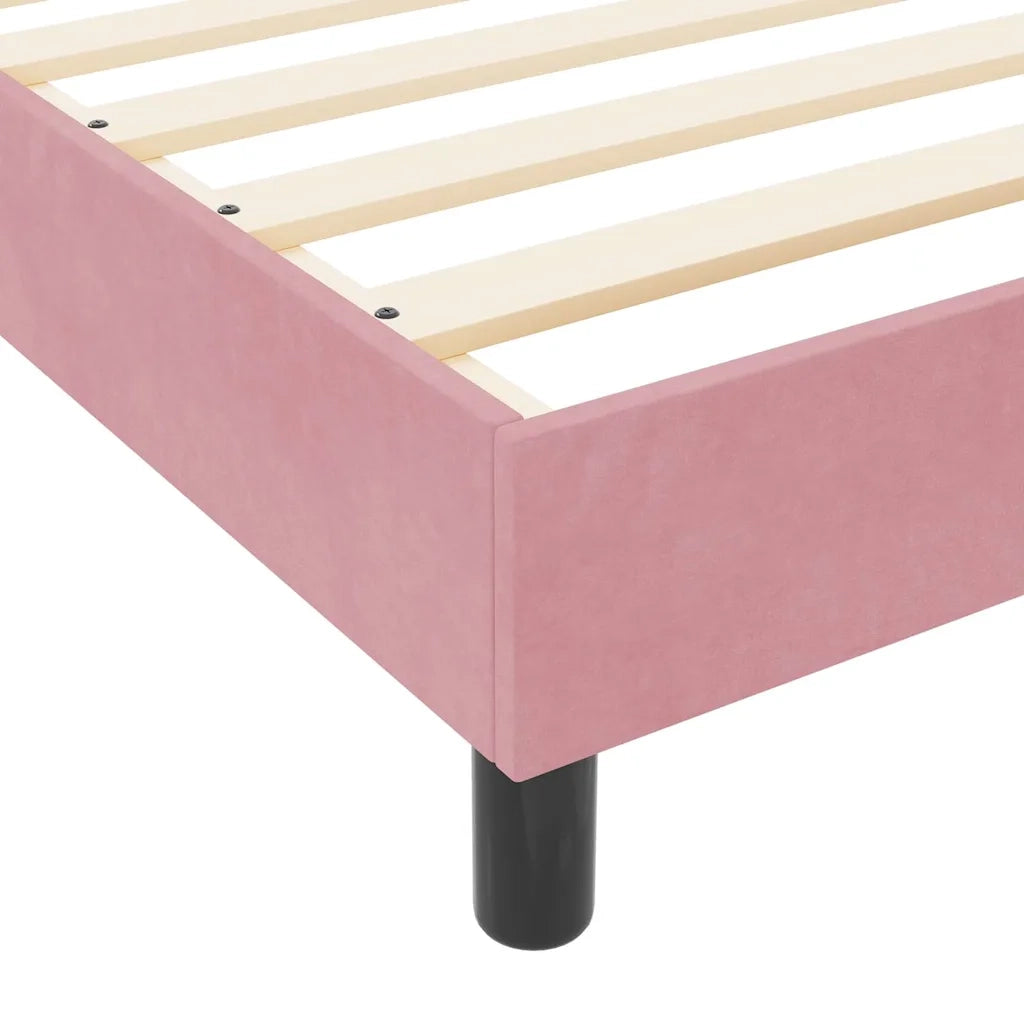 Letto a molle con testiera Rosa 140 x 190 cm Velluto 3344878