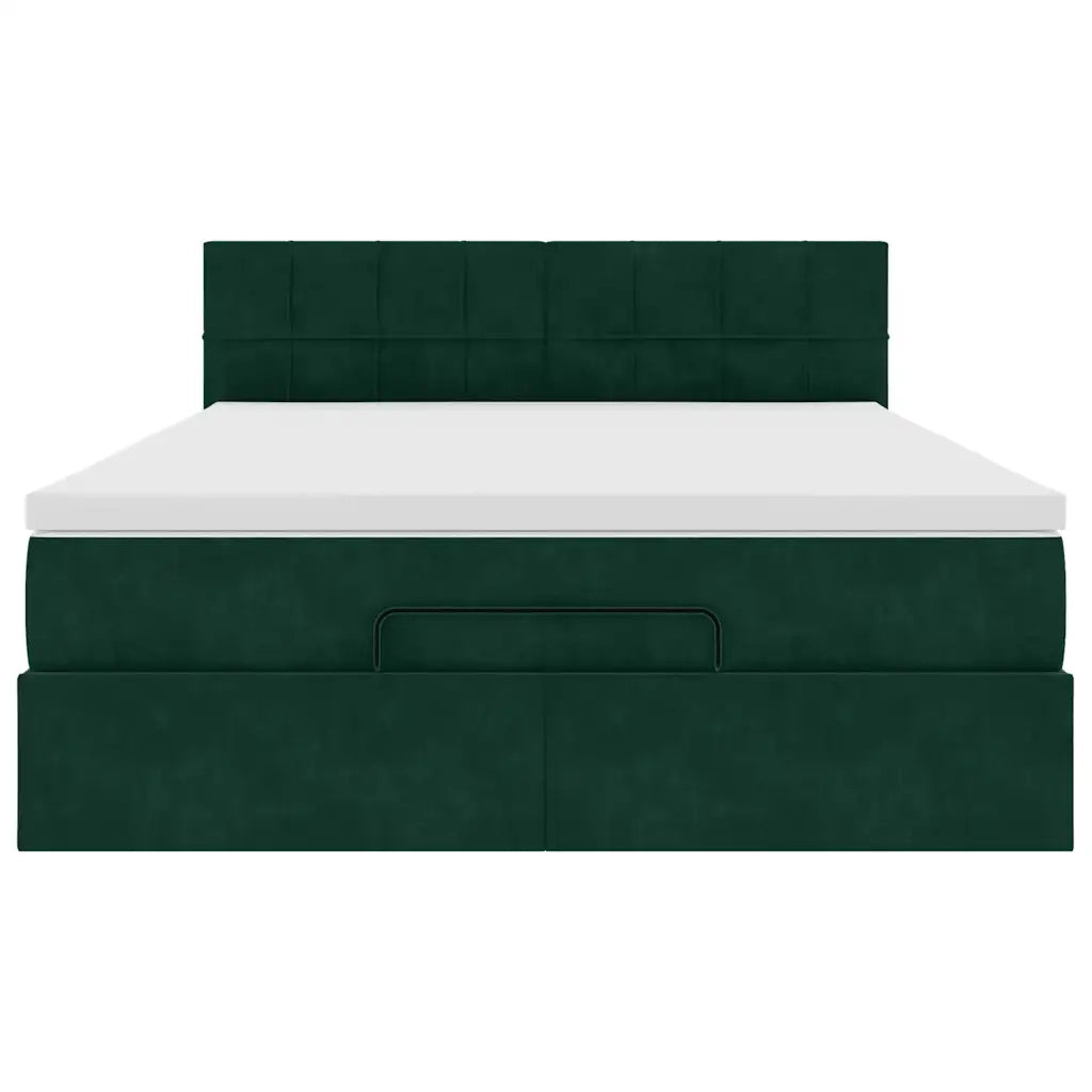 Struttura Letto Pouf con Materasso 140x190 cm in Velluto