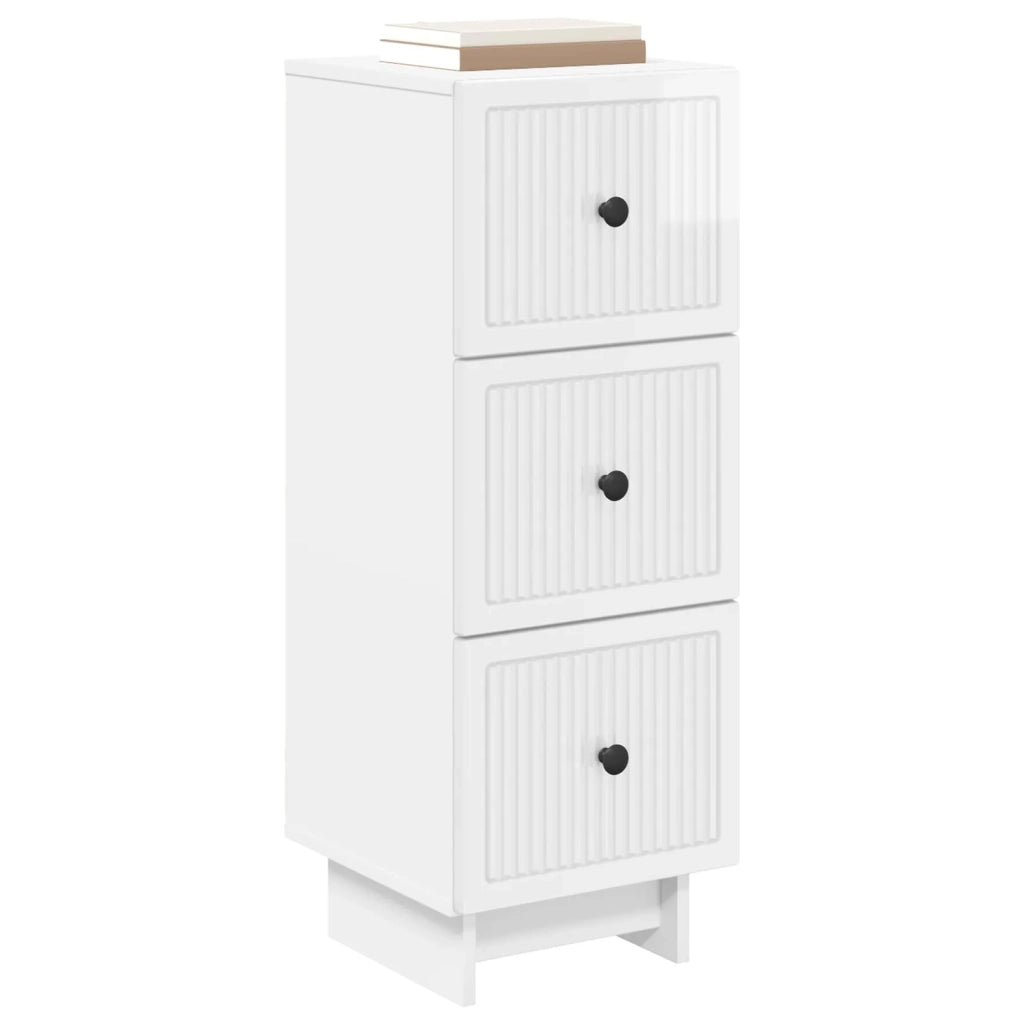 Mobile con Cassetti Bianco Lucido 33 x 34,5 x 90 cm 893929