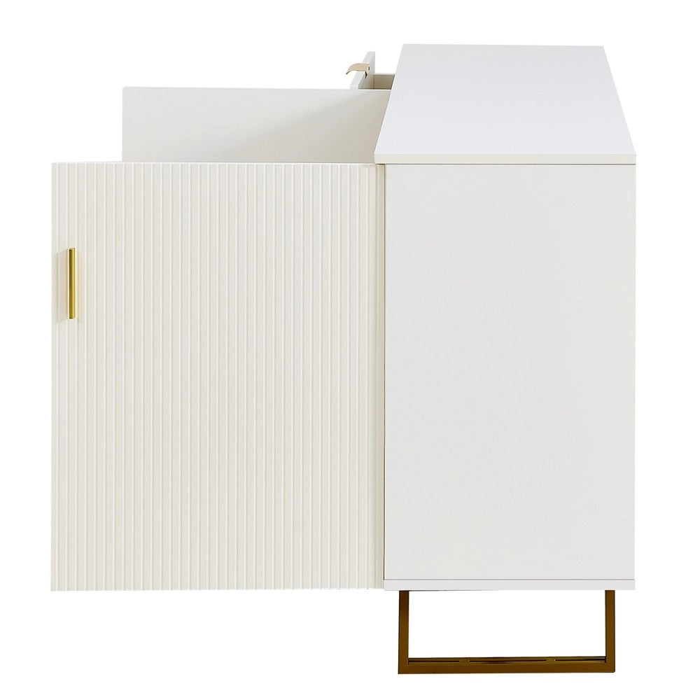 Credenza con 2 Ante e 3 Cassetti ¨C MINIMAL ¨C MDF, Gambe in Acciaio, 160 cm
