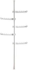 Droogrek 5 laconi, a regolabile dal pavimento al soffitto, con staffa di tendaggio, organizzatore di stoccaggio per l'appendi abiti, sciarpe, cappelli e borse