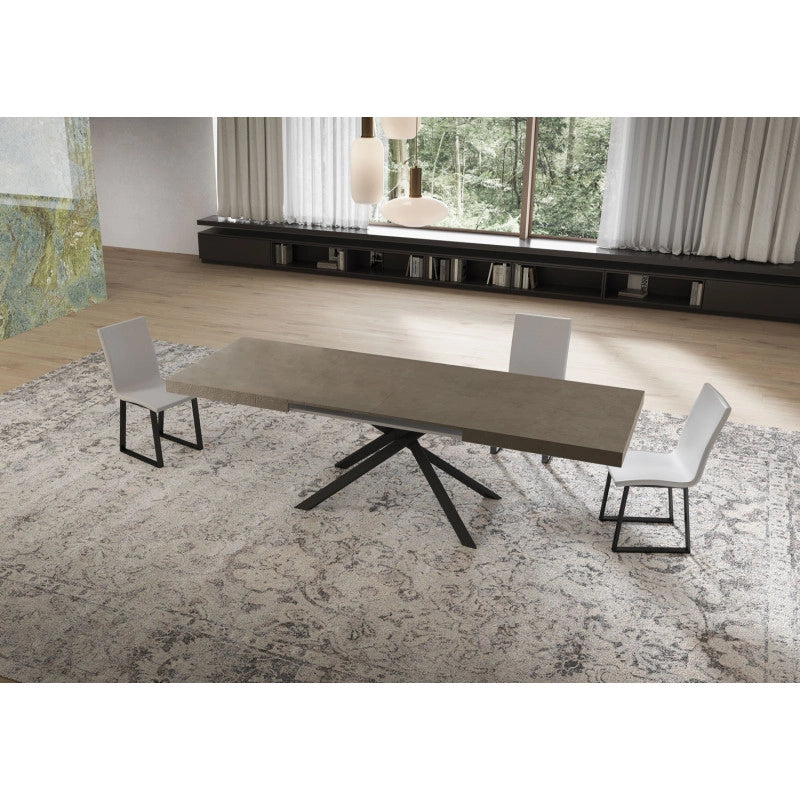 Tavolo allungabile 160/264x90 cm Niket telaio Antracite - Tortora