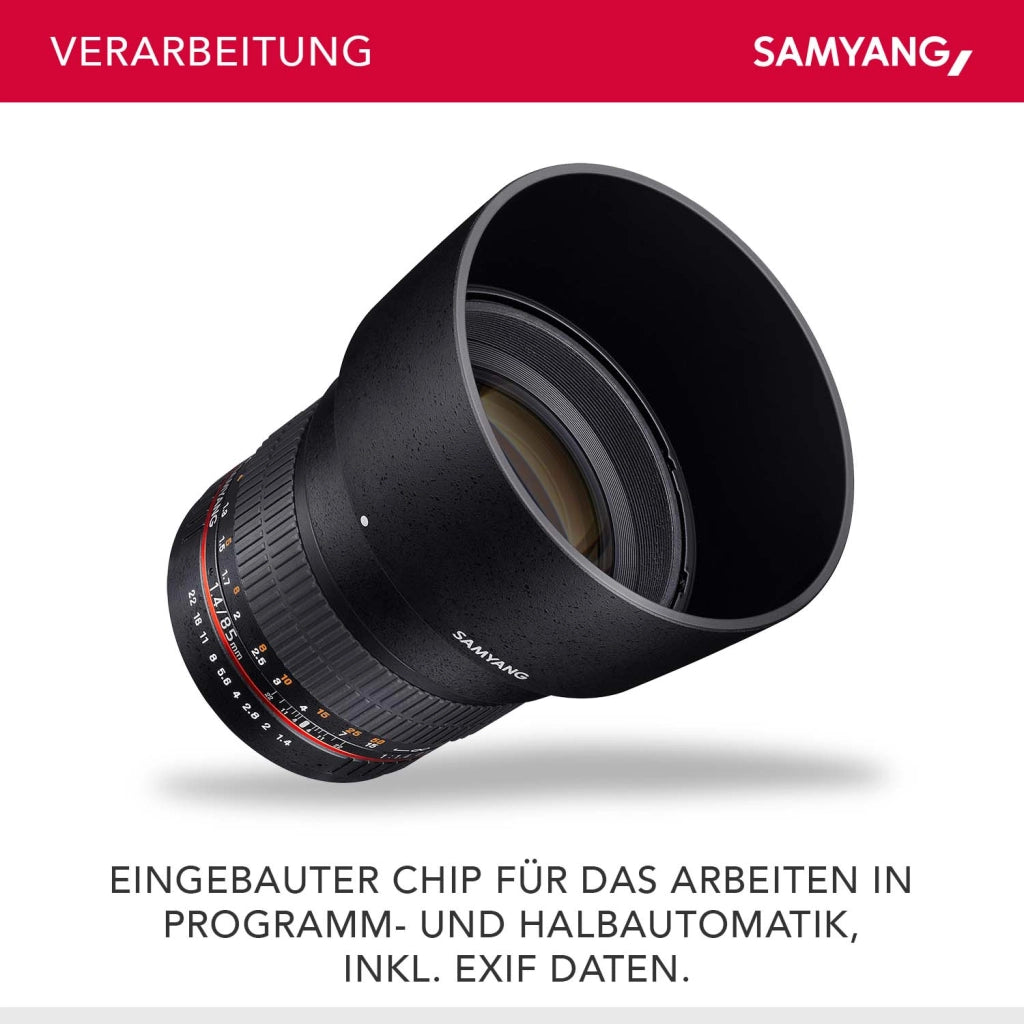 MF 85mm F1.4 AS IF UMC per Nikon F - obiettivo per ritratti a pieno formato per attacco Nikon F/F AE, adatto per APS-C, messa a fuoco manuale, per DSLR Nikon D780, D3500, D850, D7500, D5500