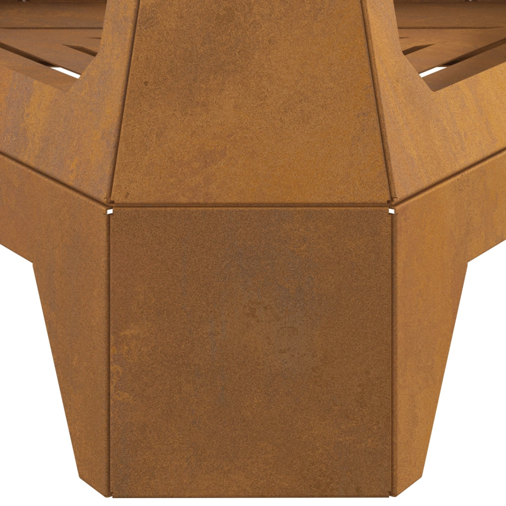 Focolare  con camino 50x43x52 cm in acciaio resistente agli agenti atmosferici