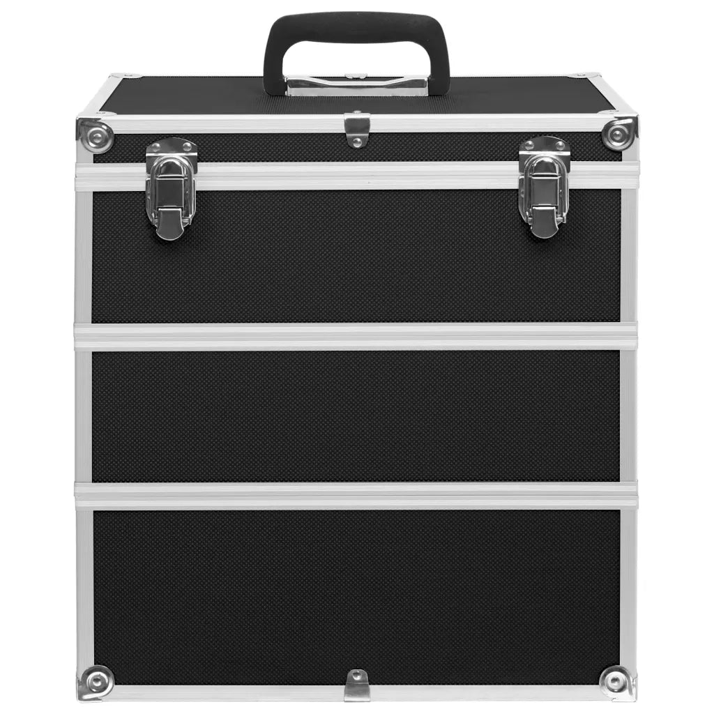 Valigia per Cosmetici 37x24x40 cm Nera in Alluminio CFW3546533