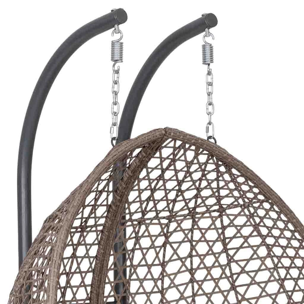 Poltrona sospesa a due posti in alluminio marrone, 133x110x202 cm