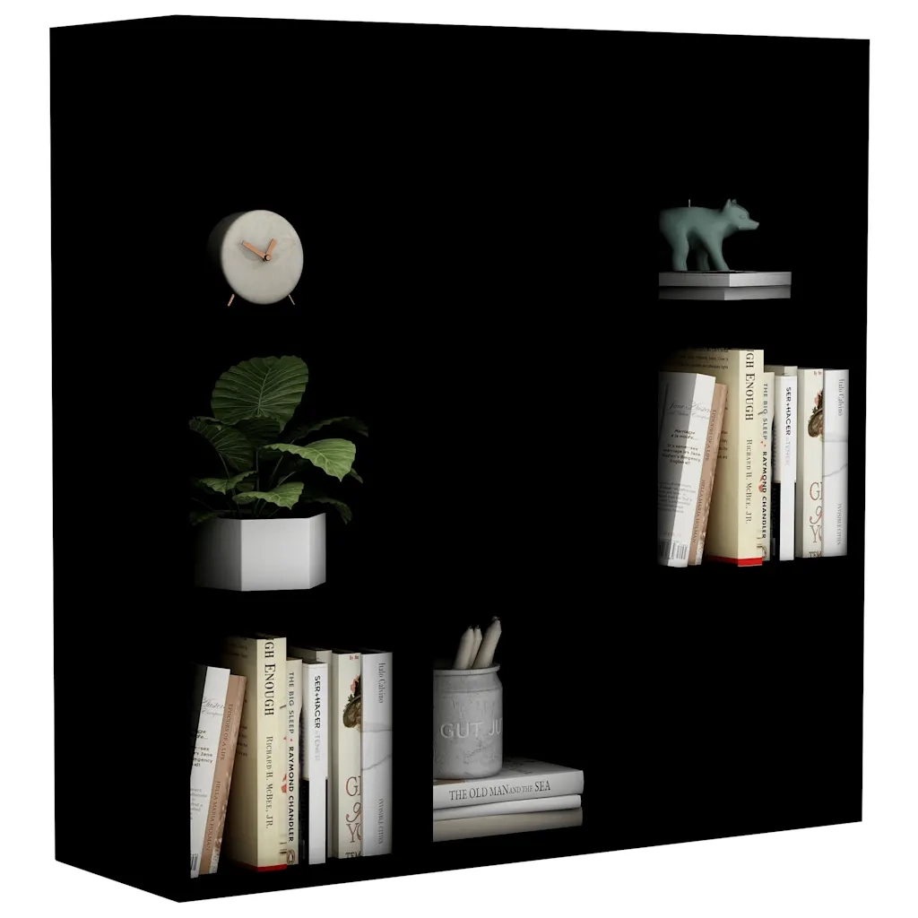 Libreria Nera 98x29x97,5 cm in Legno Multistrato 801126