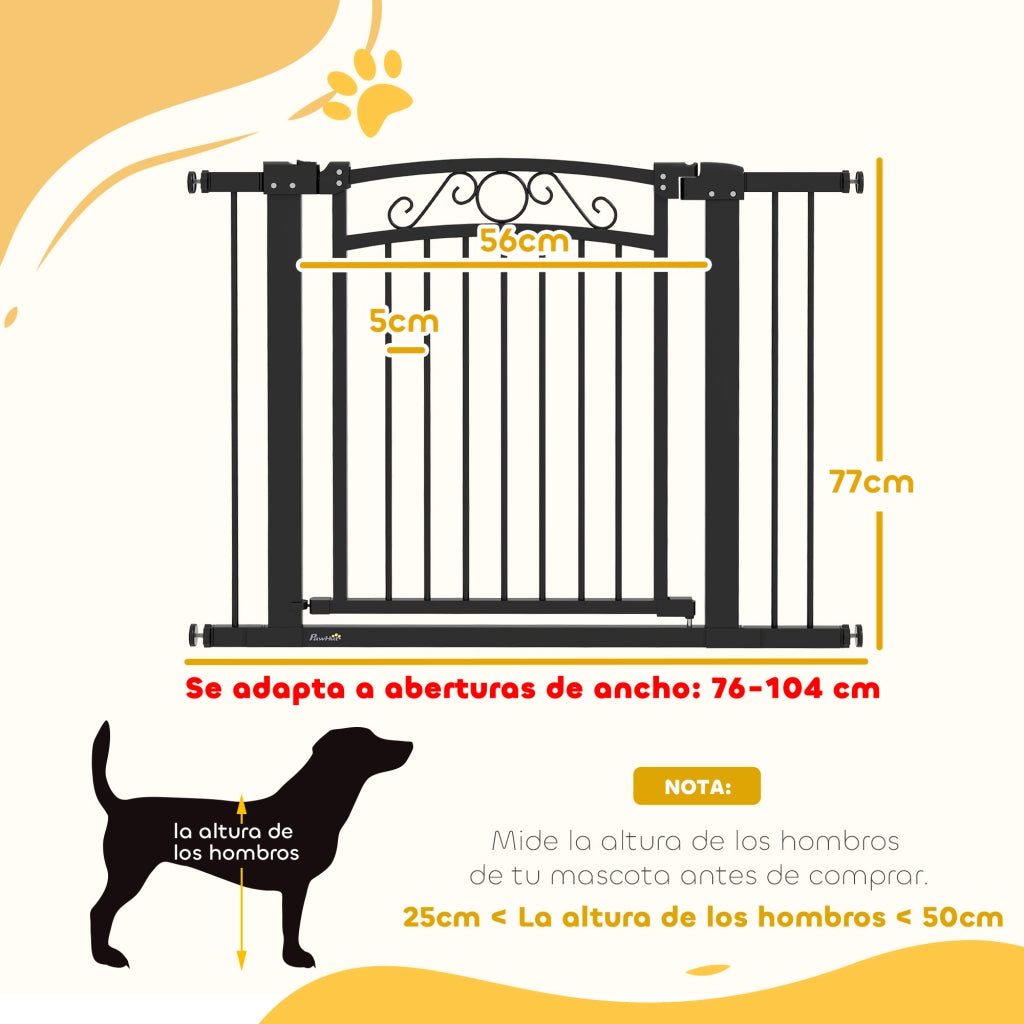 Porta per Cani Regolabile ¨C zephmum ¨C Nero 76-104 cm con 2 Estensioni