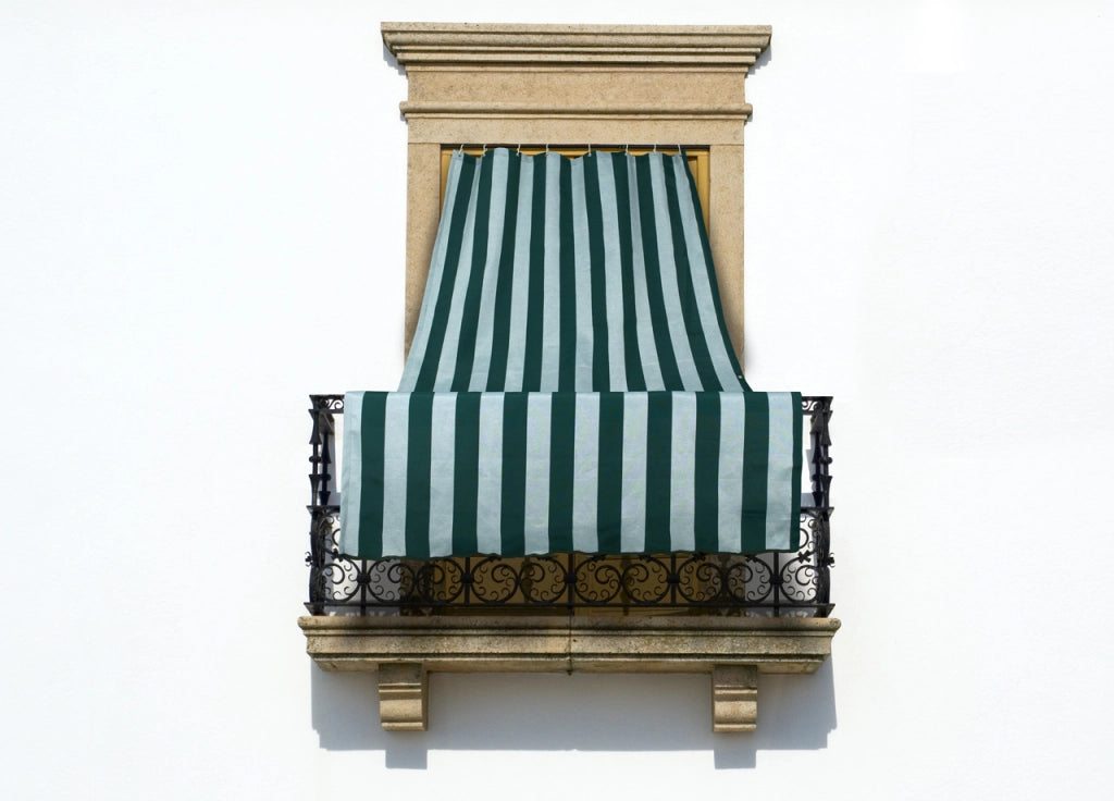 Tenda Da Sole A Caduta Per Esterno Balcone Casa Telo Ombra UV Modello Riga Larga - 145x300 - Verde