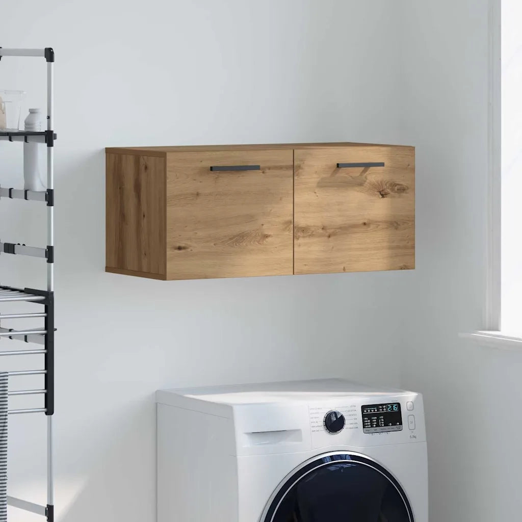 Armadietto a Muro | Mobile a Parete rovere artigianale 80 x 36.5 x 35 cm