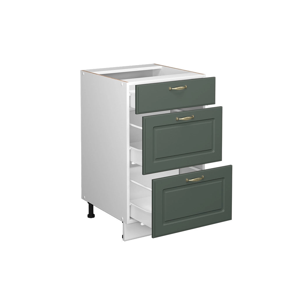 Mobiletto base per cucina Fame-Line Verde-oro rustico/Bianco 50 cm senza piano di lavoro Vicco
