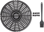 Pentola Grill a Fiamma Rondo di Ricambio - Acciaio Inossidabile - Non Aderente - Inclusa Spazzola per Olio - Adatta per Barbecue - Sicura per l'Alimentazione 22cm - Frittiera