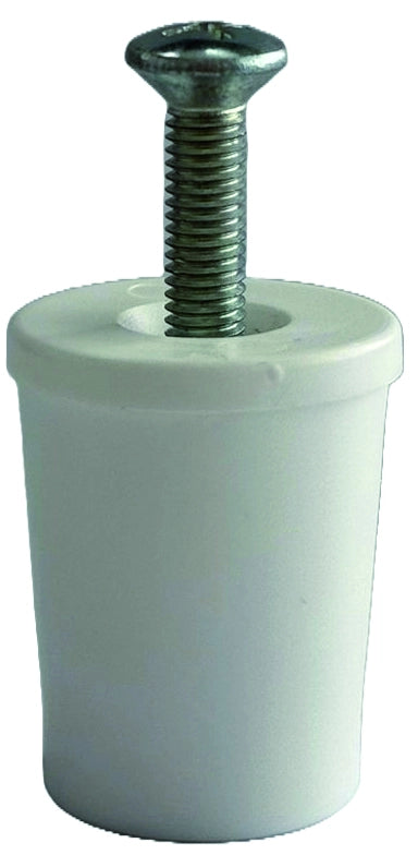 PARACOLPO PER TAPPARELLE CON RONDELLA E VITE Col. Bianco  mm. 28 50.00 pz
