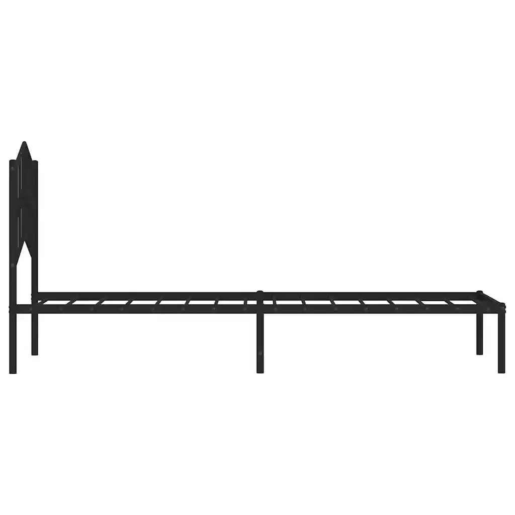 Giroletto con Testiera in Metallo Nero 100x190 cm 373783