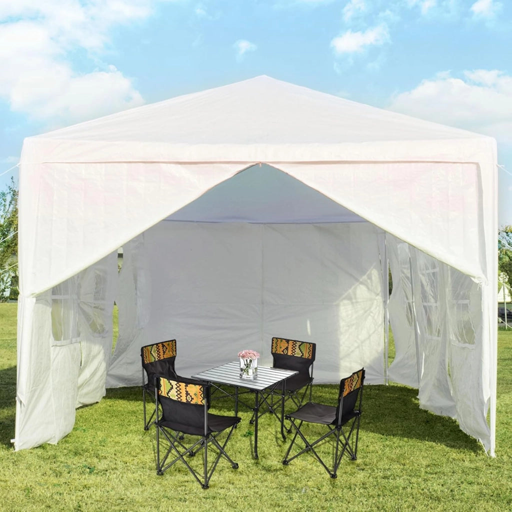 Gazebo da Giardino 3 x 9 m, Tendone per Feste con 8 Pannelli Laterali Rimovibili, Impermeabile Protezione UV, per Matrimonio Eventi e Barbecue